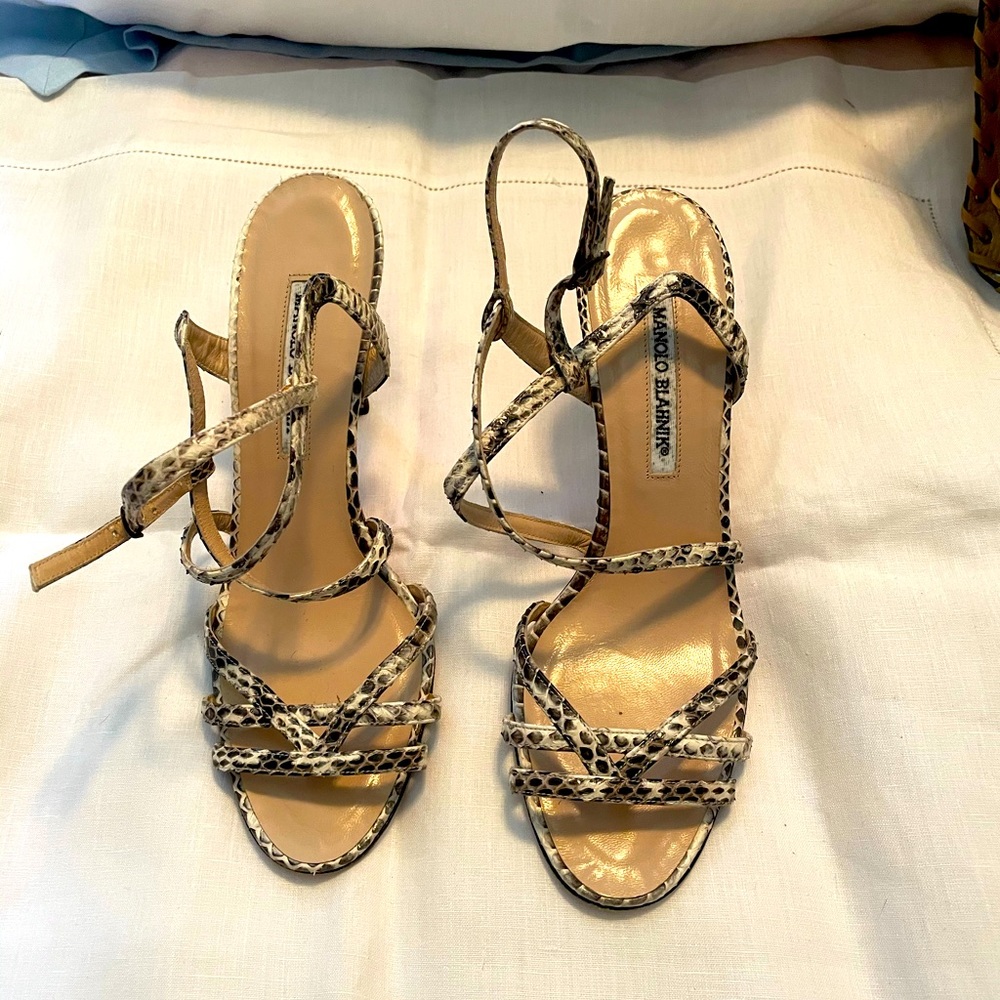 Manolo Blahnik snake skin heels
